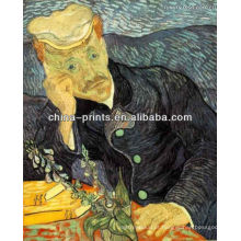 Pintura a óleo famosa do retrato de Van Gogh na lona